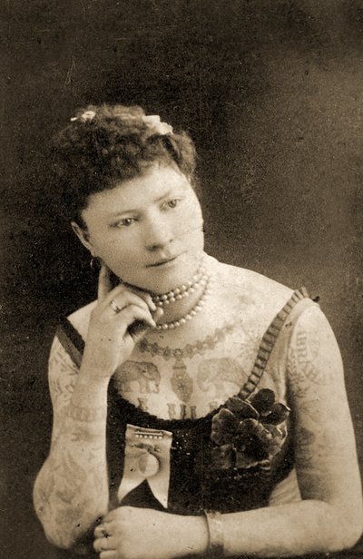 Portrait of a Tattooed Woman, c.1905 by Unknown