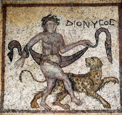 Roman Mosaic, Dionysus with Panther by Unknown