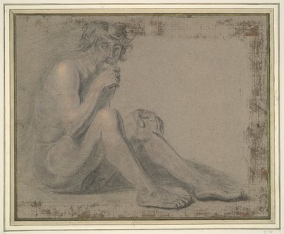 Seated Male Nude by Unknown