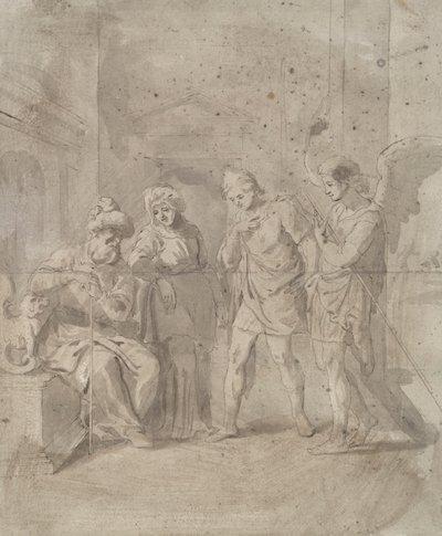 Tobit and the Angel Leaving His Parents by Unknown