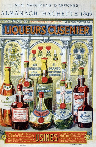Advertising poster for Cusenier liqueurs by Unknown artist