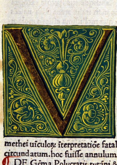 Alphabet: miniaturized letter V by Unknown artist