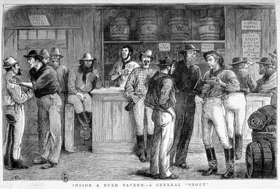Bush tavern in Australia, circa 1880 by Unknown artist