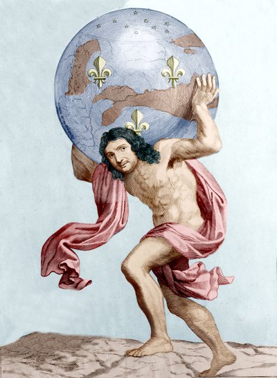 Caricature of Colbert as Atlas (engraving) by Unknown artist