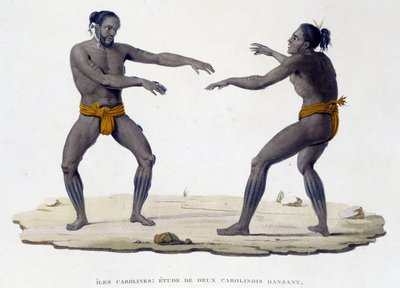 Carolinian Men Dancing (Carolinian Islands, Oceania) by Unknown artist