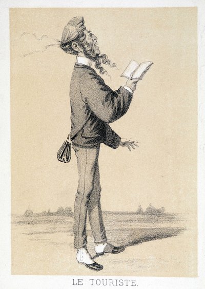 Cartoon of an English tourist around 1866 by Unknown artist