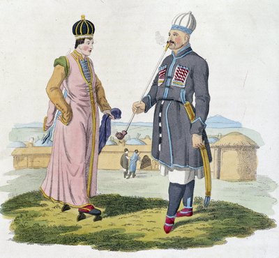 Cherkess man and woman (Caucasus) by Unknown artist