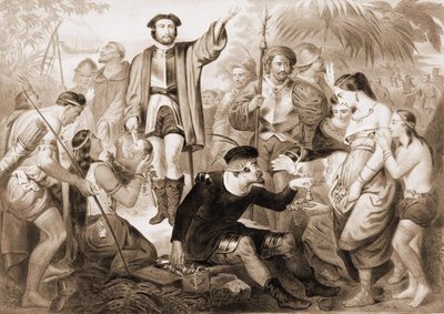 Christopher Columbus among the Indians by Unknown artist