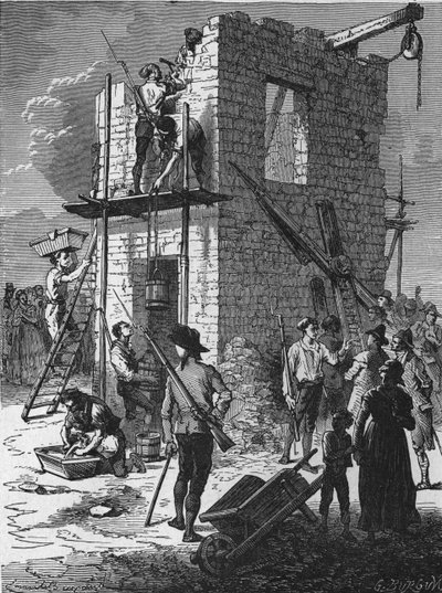 Construction of a telegraph station in 1793 by Unknown artist