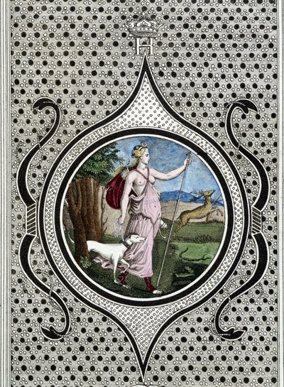 Diane (Artemis) huntress. 19th century engraving by Unknown artist