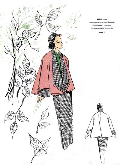 French Fashion, Houndstooth Outfit Design by Unknown artist