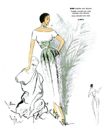 French Fashion, Embroidered Dress Design by Unknown artist
