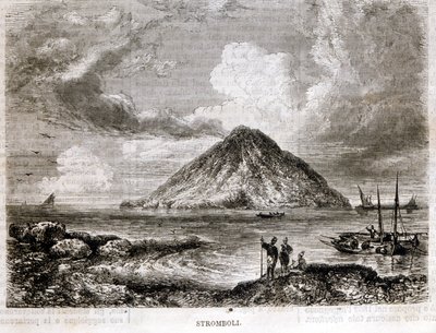 Island of Stromboli in the 19th century by Unknown artist