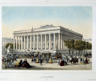 The Paris Stock Exchange - Lithography by Unknown artist