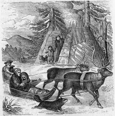 Lapps and Their Sleigh by Unknown artist
