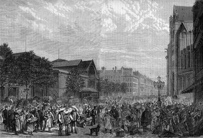 Les Halles central in Paris in 1878. by Unknown artist