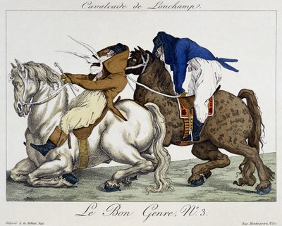 Longchamps Cavalcade - caricature, early 19th century by Unknown artist