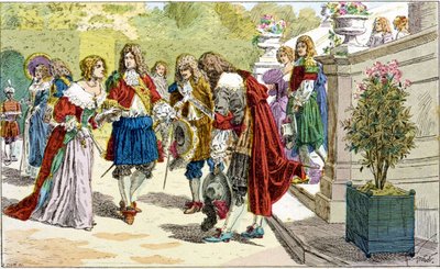 Louis XIV and his court in Versailles by Unknown artist