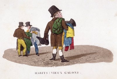 Man selling clothes on the street by Unknown artist