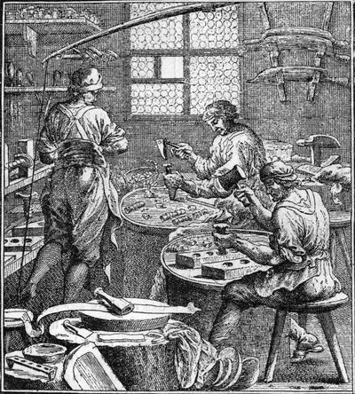 Manufacture of sewing in the 18th century. by Unknown artist