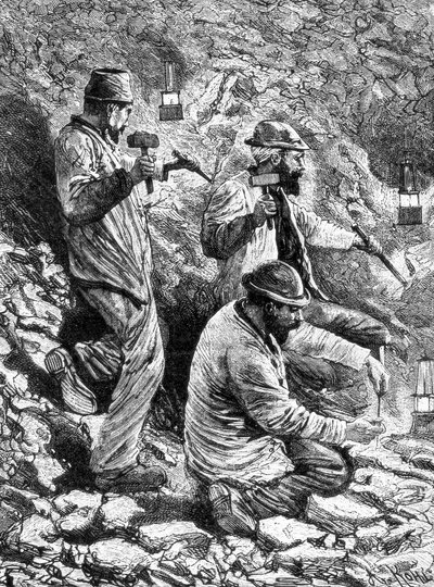Miners in Coal Mine by Unknown artist
