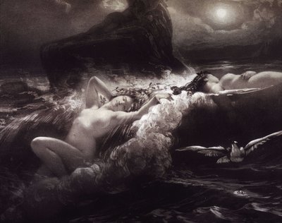 Nymphs - lithography by Unknown artist