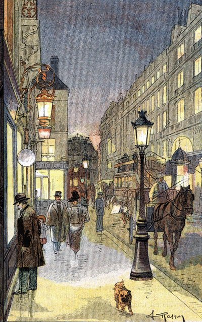 Paris by Night, Illustration Late 19th Century by Unknown artist