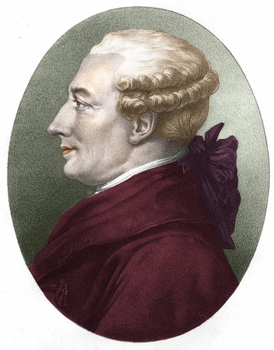 Portrait of Beaumarchais. 19th century engraving by Unknown artist