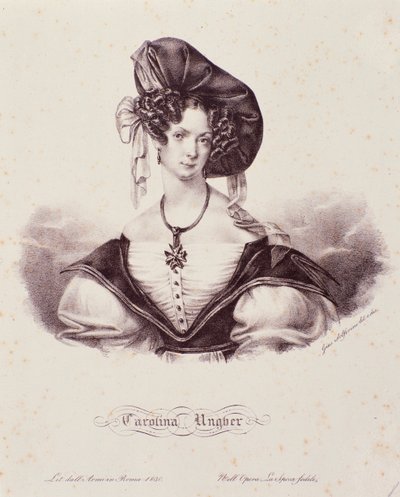 Portrait of Caroline Ungher (Unger) (engraving) by Unknown artist