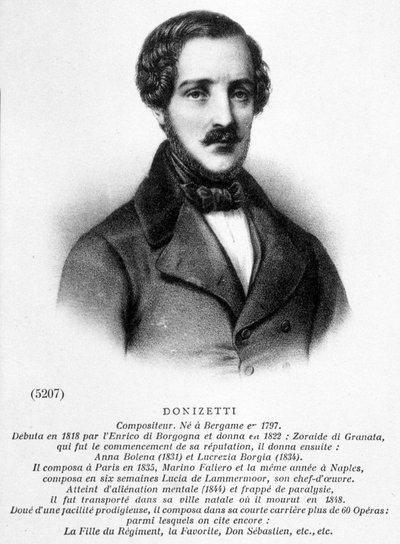 Portrait of Donizetti Gaetano by Unknown artist