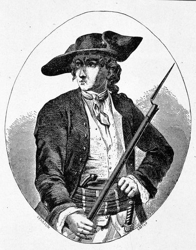 Portrait of Mandrin - engraving by Unknown artist