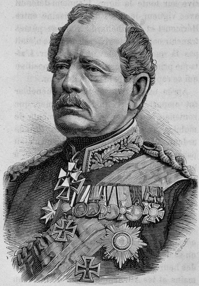 Portrait of Werder. 19th century engraving by Unknown artist