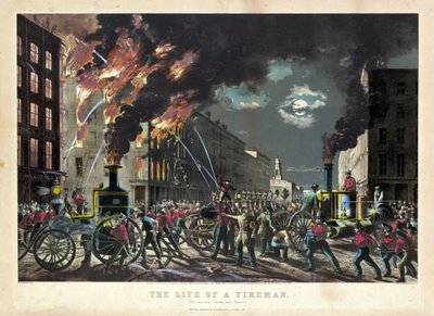 Scene of daily life of American firefighters by Unknown artist