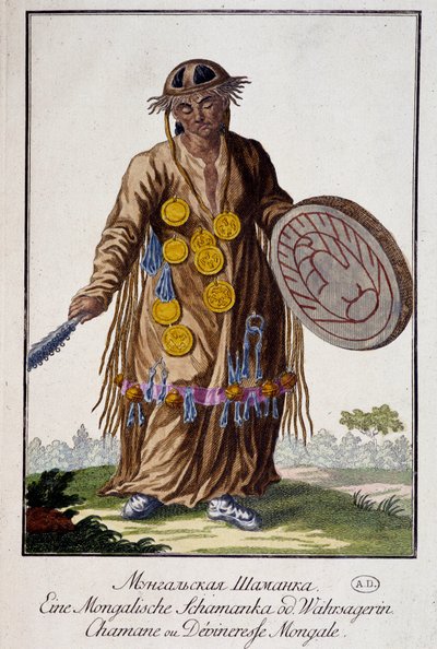Shaman or Mongolian Divineress - Engraving by Unknown artist