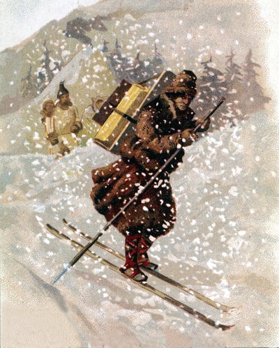 Snow Skier. Chromo by Unknown artist