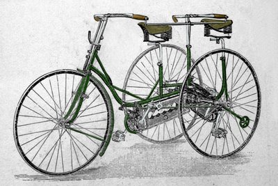 Tandem tricycle model. by Unknown artist