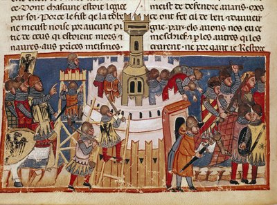 The construction of a fortress (miniature) by Unknown artist