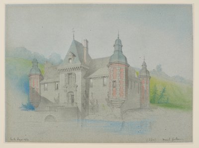View of a Château on a River by Unknown artist