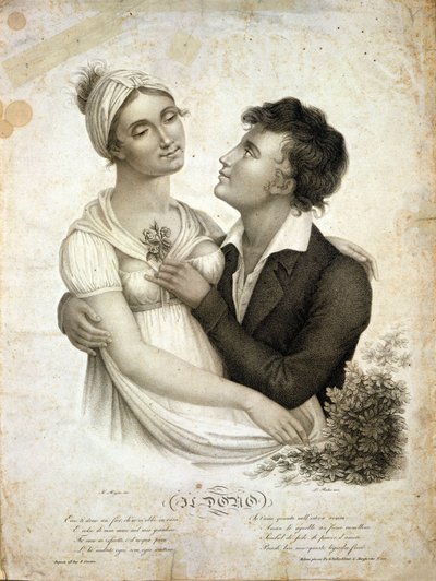 Genre scene representing a couple by Unknown artist