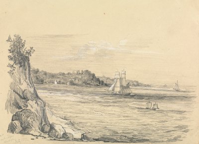 A Coastline with Ships at Sea by Unknown artist