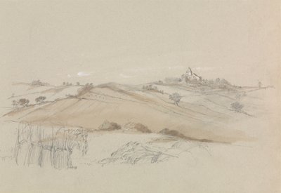 A Field with House in the Distance by Unknown artist