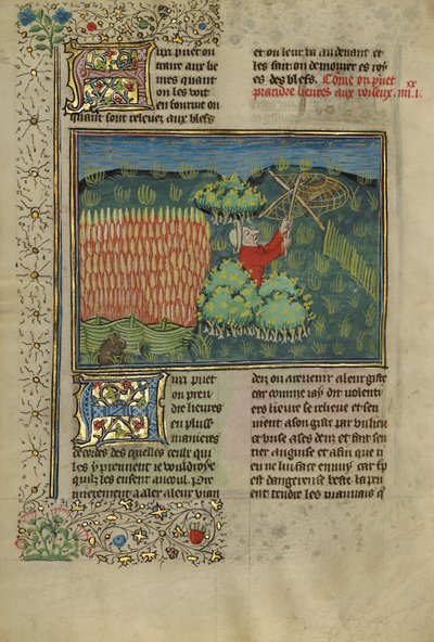 A Hunter Netting Hares by Unknown artist