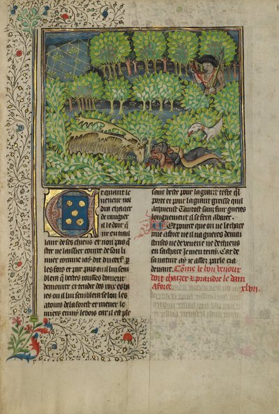 A Hunter and Dogs Pursuing Reindeer by Unknown artist