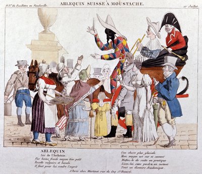 A Swiss harlequin with mustaches by Unknown artist
