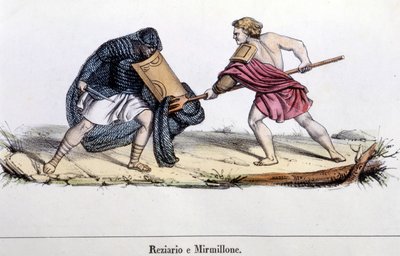 A gladiator fight by Unknown artist