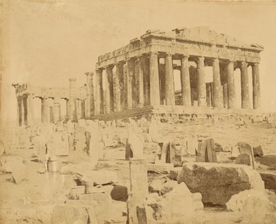 Angled view of the Parthenon by Unknown artist