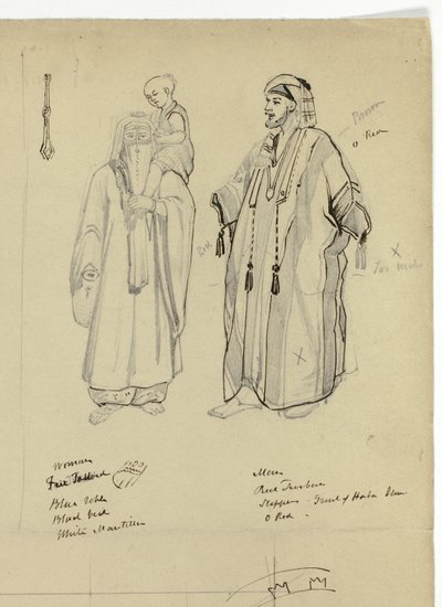 Arabic Man, Woman and Child by Unknown artist