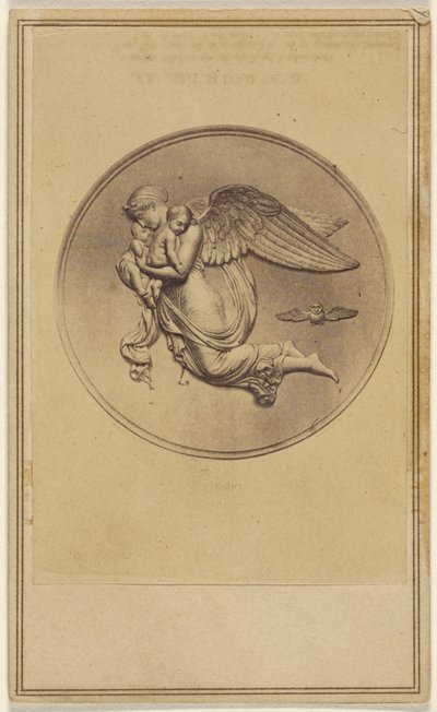 Bas-relief depicting an angel carrying two babies by Unknown artist