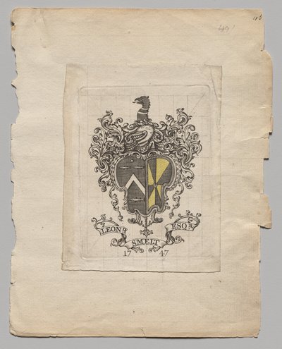 Bookplate: Leonard Smelt, Esq. by Unknown artist