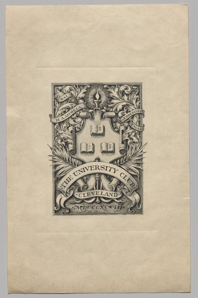 Bookplate: The University Club, Cleveland by Unknown artist